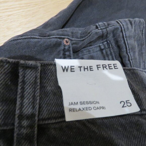 FREE PEOPLE WE THE FREE Jam Session Relaxed Capri Jean Rocksteady Black Boho NWT - Picture 15 of 15